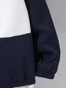 SHEIN جاكيت هوديي طويل الأكمام بسحاب للأولاد المراهقين بتصميم مخطط وألوان متباينة - متعدد الألوان - مشاهدة 5