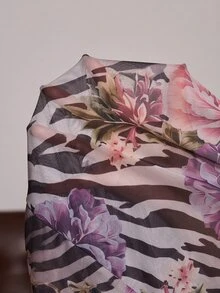 Slumberist Fashionable Vintage Zebra Print Floral Semi-Sheer Mesh Sexy Lace Patchwork Plus Size Camisole Nightgown - Grey - View 7