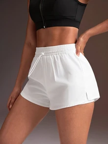 Powerista Women's Solid Color Casual Versatile Daily Travel Sports Shorts - White - View 1