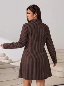 Solflare Plus Size Women's Casual Daily Summer Dress With Knight Graphic And Stripes - Multicolor - View 2