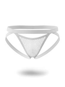DrisQ DrisQ 性感男士中腰雙囊網眼內褲，吸睛大網眼，防滑 - 白色 - 查看 5