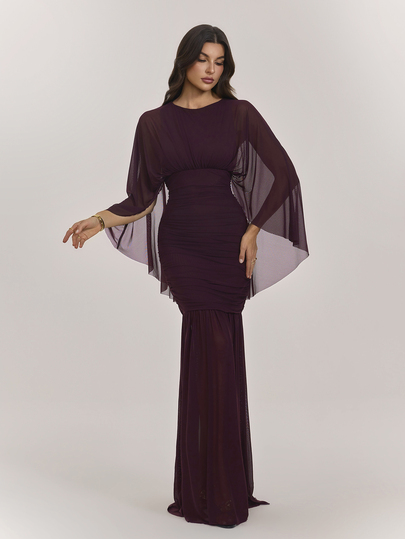 SHEIN Tall Women's Elegant Mesh Patchwork Waist-Cinching Party Dress