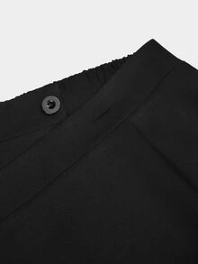 Sweetra Weetra Women's Fashion High-End Elegant Design Mesh Patchwork Black Flowy A-Line Skirt - Black - View 9