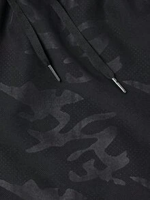 RISE LYT Men's Sports Shorts Camouflage Pattern Drawstring Urban Renaissance Street Style Casual Fashion Creative Personalized Streetwear - Black - View 4