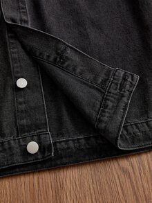 SWAVVY Men's Washed Black & Gray Embroidered Long Sleeve Top - Black - View 4