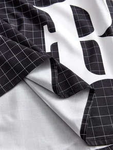 SWAVVY Men's Plaid Print 2 In 1 Shirt - Black - View 4