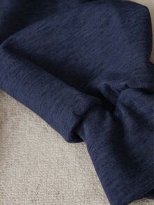 Selianne Sweatshirt Kerah Bergaris Linen 2 in 1 Desain Serbaguna Kasual Musim Gugur Awal Terbaru untuk Wanita, Cocok untuk Pakaian Sehari-hari dan Liburan. - Navy Blue - View 3