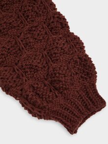 Sweetra CURVE Plus Size Women's Solid Color Casual Daily Cardigan - Brown - View 6