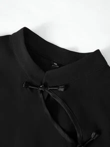 EastFlair Plus Size Women's Floral Embroidered Pattern Casual Party Dress - Black - View 6
