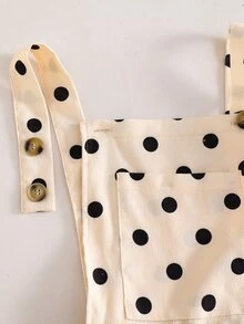 SHEIN 青少年女孩秋冬款羅紋燈芯絨可調扣彈性腰連身褲，適合秋冬日常穿著、外出、旅行、通勤 - 杏色 - 查看 6