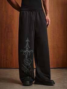 TOKVUE Men's Printed Streetwear Sweatpants - Black - View 1