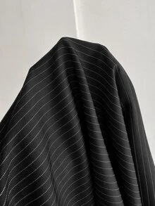 Attitoon 女款條紋花瓣袖單排扣休閒襯衫 - 黑色 - 查看 6
