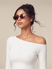 OutZeal Women Sports Tee Casual Studio Modal Slim Fit Off-Shoulder Long Sleeve T-Shirt - White - View 6