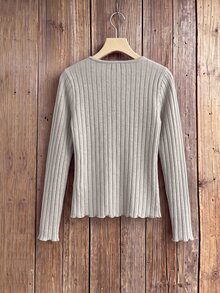 Rusticease Solid Color Casual Long Sleeve T-Shirt For Middle-Aged And Elderly Women - Grey - View 2