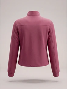 TaskEZ Women's Smoky Pink Long Sleeve Zippered Multi-Pocket Short Cropped Stand Collar Maid Casual Scrub Scrub Uniform Jacket Work Fall - Pink - View 2