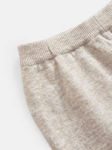 Tween Girl Tween Girls Sweater Co-Ords Autumn/Winter Casual Solid Color Apricot Heart Pattern Hem Cardigan And Knit Pants 2 Pieces Set - Apricot - View 4