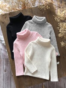 Emery Rose Kids Emery Rose Kids 女童秋冬休閒百搭素色高領T恤 - 彩色 - 查看 4
