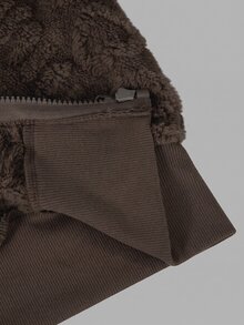 SHEIN Jaket Hitam Lengan Panjang Berkerudung dengan Resleting untuk Remaja Perempuan, Gaya Halloween Musim Gugur - Coklat - View 5