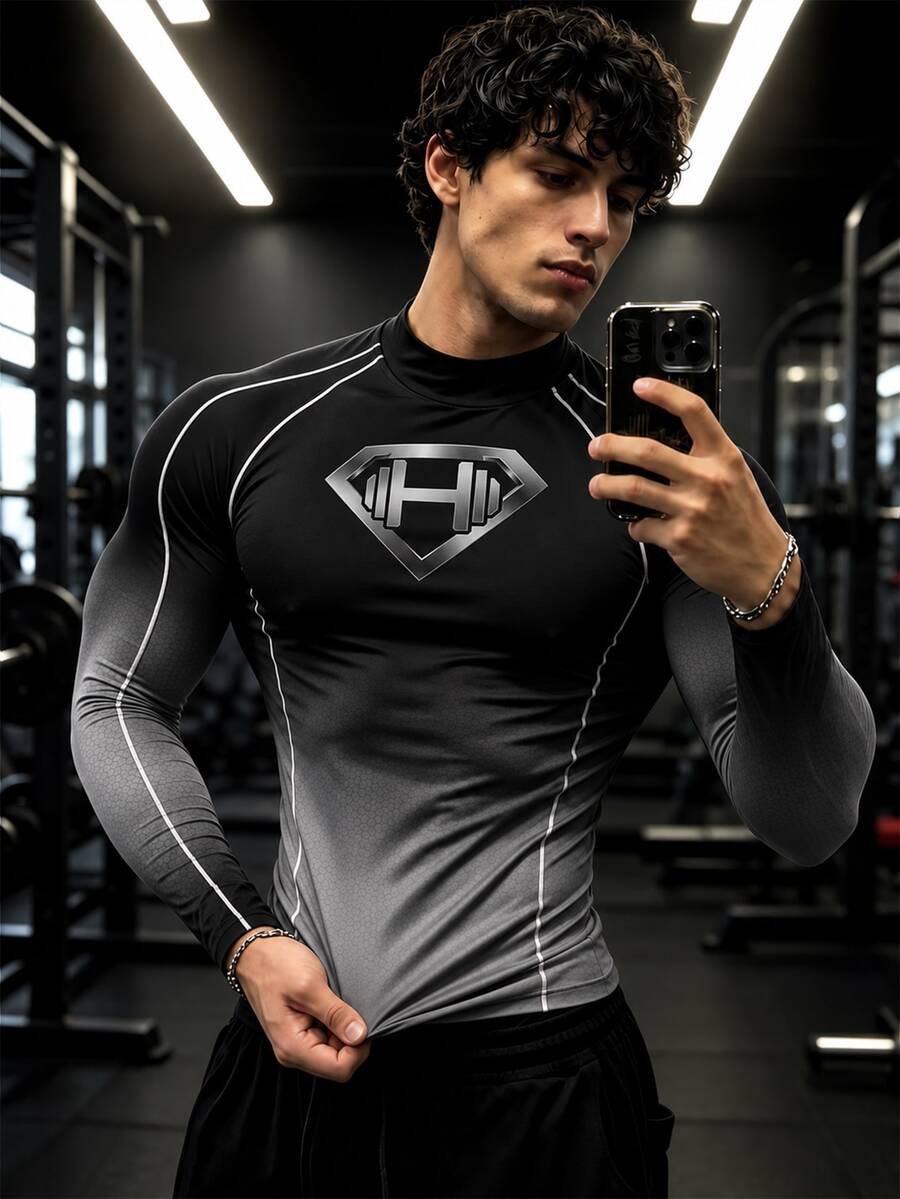 GymBeat تي شيرت رجالي بطبعة باربل كاجوال للاستخدام اليومي والسفر والرياضة - متعدد الألوان - مشاهدة 1