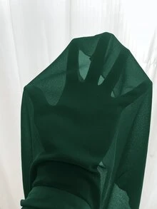 Easowa 女款深棕色圓領多層荷葉邊 A 字雪紡透視飄逸無袖熱帶風優雅度假夏季早午餐洋裝 - 綠色 - 查看 8