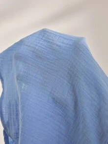 Ocili طقم بيجامة نسائي مريح من القطن الخالص مع شورت وكاميول بطبقة مزدوجة من الشبك الناعم - الأزرق - مشاهدة 8