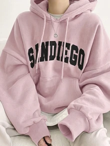 DAZY Women's Letter Print Casual Daily Sweatshirt - Pink - View 2