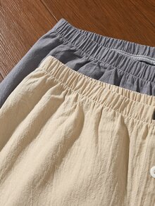 EverLounge Minimalist Pure Cotton Comfortable Combination (2-Piece Set) Men's Alro Pants - Grey - View 6