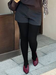 Dazy Plus Legging Elastis Pelangsing Ukuran Besar, Warna Hitam Baru Musim Semi/Musim Gugur - Hitam - View 4