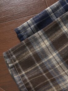 EverLounge Minimalist Pure Cotton Plaid Comfortable Combination (2-Piece Set) Men's Alro Pants - Multicolor - View 3