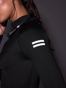 Powerista Women's Half-Zip Raglan Long Sleeve Casual Fitness Sports Sweatshirt - Black - View 4