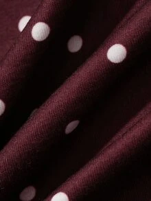 Dazy Plus Korean Style Polka Dot Loose Casual Versatile Brown Long Sleeve T-Shirt - Brown - View 8