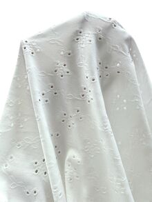 SHEIN LUNE 女款秋冬新款熱銷提花針織休閒百搭圓領大尺碼T恤 - 白色 - 查看 6