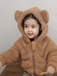 DAZY Jaket Lengan Panjang Lucu untuk Bayi Perempuan, Musim Gugur/Musim Dingin - Coffee Brown - View 11