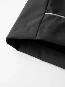 Gym Rark Men's Black Hooded Jacket, Loose Fit Outerwear, Sports Street Casual Wear - Black - View 7