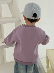 DAZY Baby Boy Crew Neck Long Sleeve Sweatshirt, Autumn/Winter - Grey - View 2