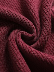 Modelyn Plus Size Women's Colorblock Flare Sleeve Button Design Ruffle Hem Elegant Core-Spun Yarn Knit Dress - Purple - View 7