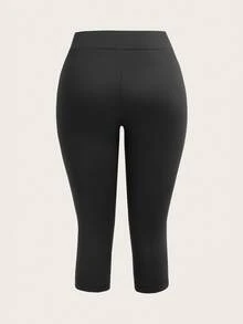 SHEIN EZwear 2pcs Plus Size Casual Leggings - Black - View 8