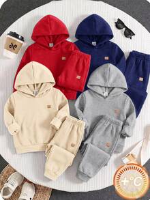 SHEIN Kids 4pcs Pieces Young Boys Casual Cute Versatile Simple Print Solid Color Jogger Pants Elastic Waist Sweatpants All-Match Multi-Pack - Multicolor - View 3