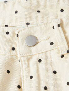 ROMWE Street Life Women's Polka Dot Pattern Pocket Loose Casual Denim Shorts - Multicolor - View 3