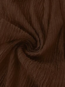 GlowEve CURVE 大尺碼女款純色百搭紋理鈕扣裝飾洋裝 - 棕色 - 查看 4