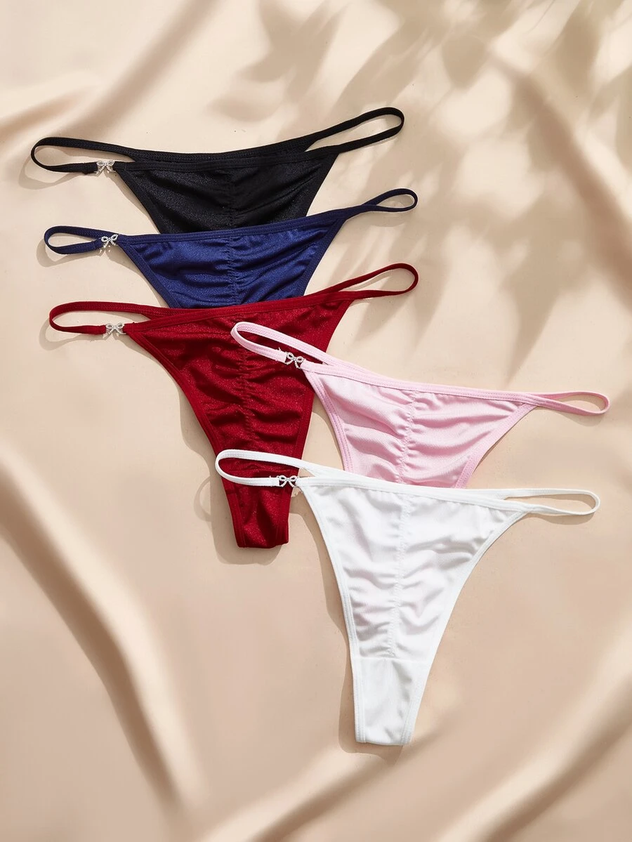 Charlaine Women's Sexy Sweet Bow Rhinestone Thong - Multicolor - View 1