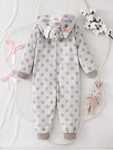 Girls' Cute Hooded Circle Pattern Design Autumn/Winter Pajamas, Soft Skin-Friendly Fabric, Comfortable Home Wear For Young Girl, Promoting Healthy Growth And Sleep - Multicolor - View 2