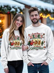 Manfinity Homme Men's Letter Pattern Casual Daily Long Sleeve Sweatshirt - White - View 2