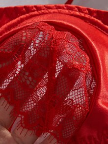Crystal Vow 1pc Red Underwire French Romantic Women's Bra - Red - View 5