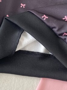 女童極簡時尚灰色愛心圖案長袖上衣與黑色長褲運動衫套裝 - 彩色 - 查看 6