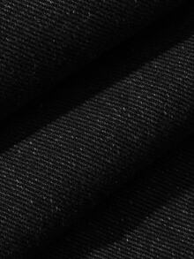 Dazy Plus Plus Size Women's Letter Rhinestone Korean Style Loose Long Denim Jeans - Black - View 3