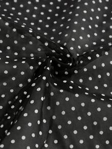 Trelyra Atasan Wanita Motif Polkadot dengan Ruffle dan Bahu Terbuka, Lengan Panjang, Bahan Chiffon, dan Modis. - MultiWarna - View 6