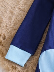SHEIN 嬰兒男嬰女嬰貼身款秋冬可愛動物圖案羅紋圓領長袖上衣 + 睡褲，柔軟舒適緊身睡衣套裝，2件組，聖誕節、新年、睡衣 - 綠色 - 查看 7