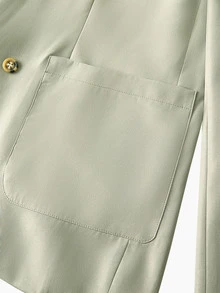 EASEVO Plus Size Men's Solid Color Long Sleeve Jacket And Pants Casual Suit Set - Green - View 5