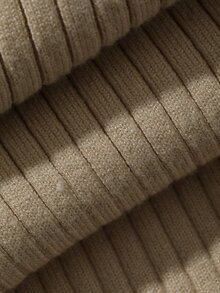 DAZY Women's Solid Color Casual Daily Knit Dress - Apricot - View 8